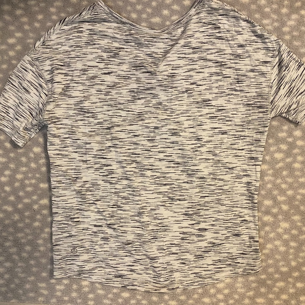 Lululemon White/Gray Workout T-Shirt